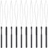 10 Pieces Hair Extension Loop Needle Threader Pulling Hook Tool and Bead Device Tool Black Loop Threader for Hair or Feather Extensions (Black)