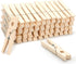 Clothes Pins Wooden – 50 Pack Wooden Clothespins 2.9 Inch with Rust-Resistant Coil, Natural Wood Clips for Laundry, Hanging Clothes, Crafts & DIY