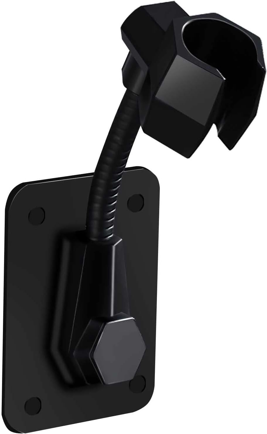 Shower Head Holder Strong Adhesive 360 Degree Rotatable Adjustable Handheld Shower Wand Holder Wall Mount Bracket for Bathroom (Black)