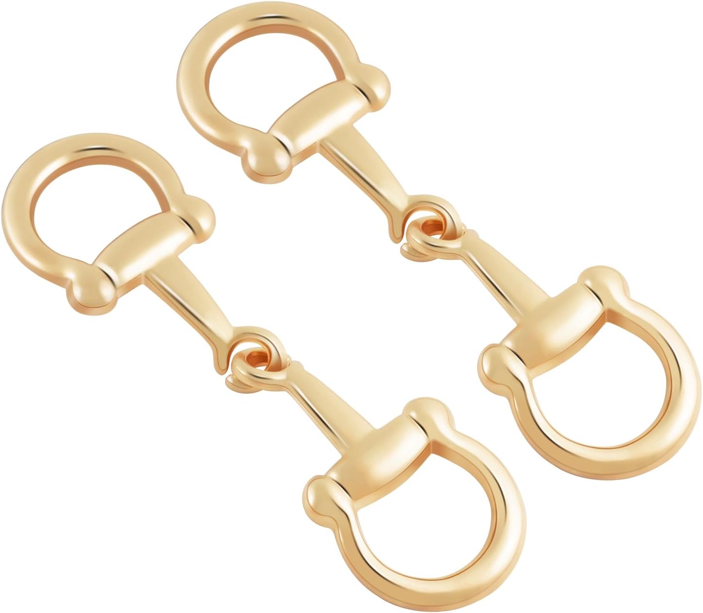 CooBigo 2pcs Scarf Ring Buckles, Metal Horsebit Silk Scarf Buckle, Scarves Rings and Slides for Women Scarves Clips, Shawls Clasp, Clothing Fashion Accessories (Gold)