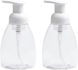 2-Pack Foaming Soap Dispenser Pump Bottles,Foam Hand Soap Dispenser with Refillable Plastic Container for Shampoo for Bathroom & Kitchen-Clear,8 oz(250ml)