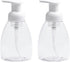 2-Pack Foaming Soap Dispenser Pump Bottles,Foam Hand Soap Dispenser with Refillable Plastic Container for Shampoo for Bathroom & Kitchen-Clear,8 oz(250ml)