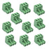 10 Pcs Green 5.08mm Pitch 3P Pluggable Teminal Blocks Connector Socket Adapters