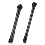 2 Pcs Dual Ended Hairline Brushes, Hairline Concealer Brush Set with Sponge Tip and Soft Bristles for Covering Hair Root Travel Makeup Brush Set for Concealer, Contour, Root Touch Up