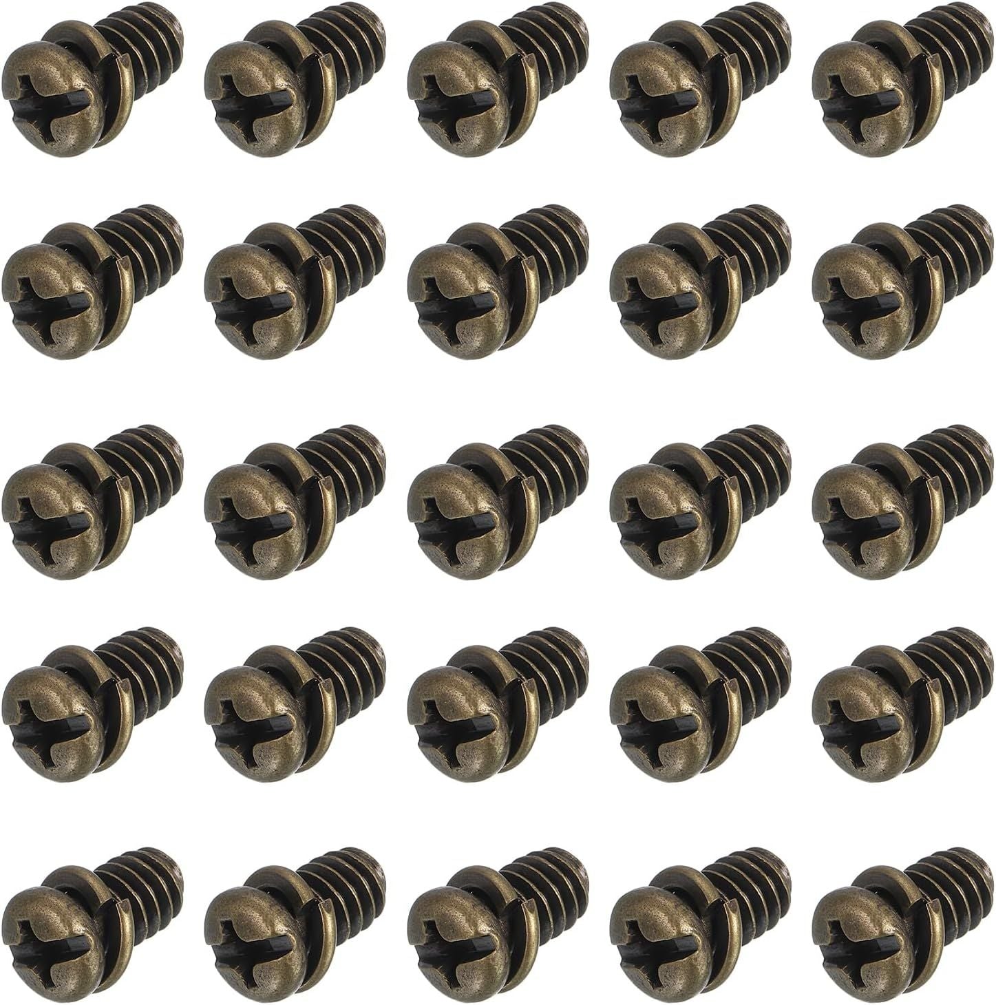 20Pcs Ceiling Fan Blade Screws, 1/4"-20 x 3/8 Carbon Steel Phillips Pan Motor Replacement Screw for Lighting Ceiling Fan, Copper