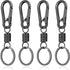 4Pack Small Carabiner Keychain, Spring Keyring Holder Organizer Clips, Metal Snap Hook Clip for Car Key Chain, Keyrings Holder, Purse Hook, Paracord Keychain Lanyard, Men and Women Key Fob (Black)