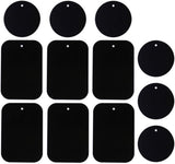 Smartphones Metal Plate 12 Pack for Phone Car Mount Holder Cradle with 3M Adhesive (Compatible with Magnetic Mounts) - 6 Rectangle and 6 Round, Black