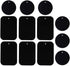 Smartphones Metal Plate 12 Pack for Phone Car Mount Holder Cradle with 3M Adhesive (Compatible with Magnetic Mounts) - 6 Rectangle and 6 Round, Black