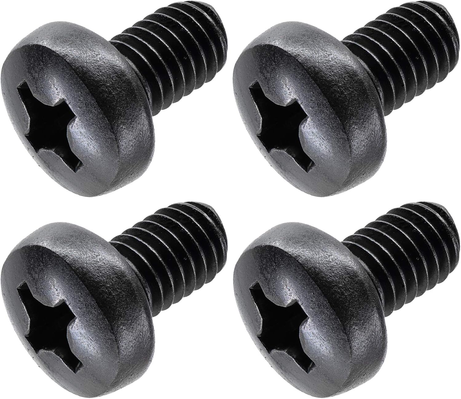 Black License Plate Screws for BMW and Tesla, Phillips Machine Pan Head 18-8, Stainless Steel, M5-0.8 x 6 mm Bolt (Pack of 4)