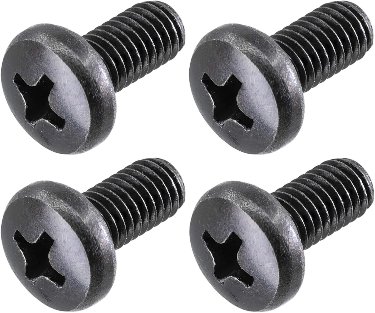 Black License Plate Screws for Audi and VW, Phillips Machine Pan Head 18-8, Stainless Steel, M6-1.0 x 12 mm Bolt (Pack of 4)