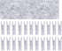Yansanido 100pcs Mini Clear Plastic Utility Paper Clip, Clothespins Clips, Clothes Line String Clips, mini Clothes Pins for Photo for String Fairy Lights Color Clear(100pcs Clear Plastic Clips)