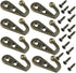 Yansanido Pack of 24 MINI Bronze Tone Vintage Style Double Hole Metal Single Hook Hangers Door Hook Hanging with 48 Screws