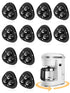 Small Appliance Caster Wheels,12 Pcs Mini Appliance Rollers for Kitchen Appliances Countertop 360°Rotation Self Adhesive Swivel Wheels for Coffee Maker,Storage Bins,Trash Can(Black)