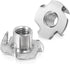 1/4"-20 Stainless Steel T-Nuts Durable Anti-Corrosion Threaded Inserts Tee Nut Four Prongs Nut for Wood and Furniture, 50 PCS
