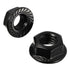 M10-1.5 Serrated Flange Hex Nuts Flanged Locknuts, 304 Stainless Steel 18-8, Black Finish, Pack of 25