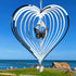 HOOSUN Metal Wind Spinners Outdoor for Yard and Garden Decor,Reflective Bird Deterrents for Outside Windows Patio Porch,Stainless Steel 3D Hanging Heart Butterfly Wind Spinners Gifts for Mom Women