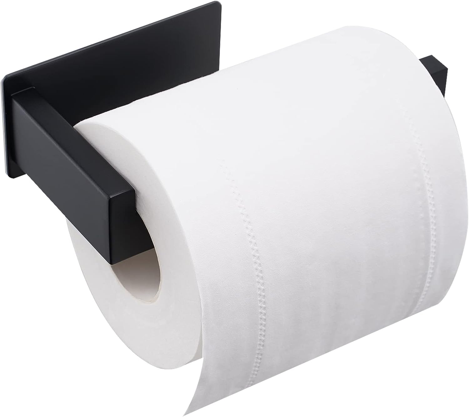 Toilet Paper Holder, Adhesive Toilet Paper Roll Holder, SUS304 Stainless Steel Rustproof Wall for Bathroom, Kitchen and Washroom, Black