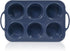 Jumbo Silicone Muffin Pan with Metal Frame, Non Stick Silicone Cupcake Pan with Handles 6 Cup, BPA Free Silicon Muffin Tin Tray Extra Large for baking, egg bites, Cupcake Mold Grey