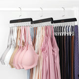 TOPIA HANGER Bra Hanger for Closet, 2 Pack Tank Top Hangers 40 Hooks Capacity Foldable Wood Space Saving Hangers Closet Organizer for Tank Top, Bra, Scarf, Belt, Tie etc - CT46B-2