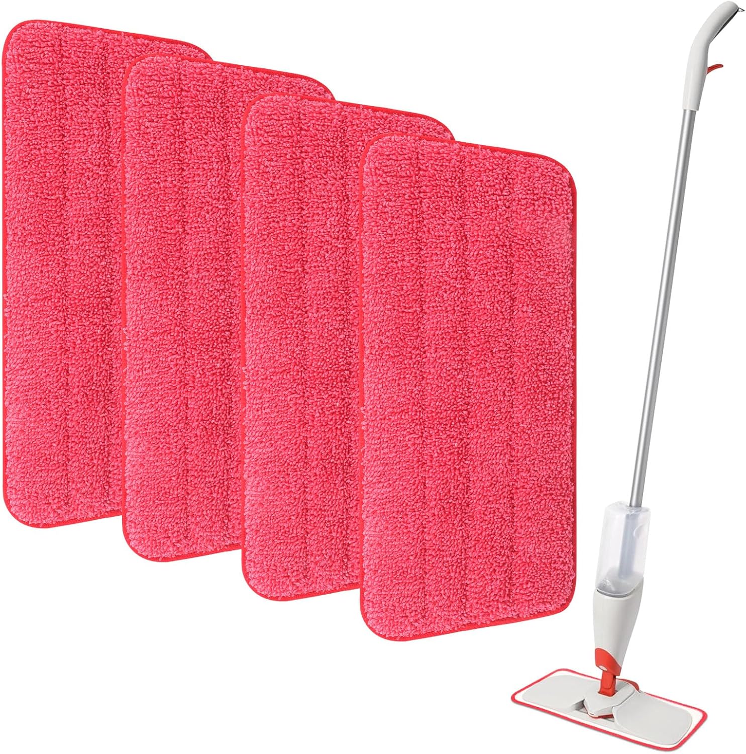 Mop Replacement Pads Compatible with OXO Good Grips Spray Mop - Reusable Microfiber Pad Refill for Floor Cleaning, 4 Pack (Mop is Not Included)