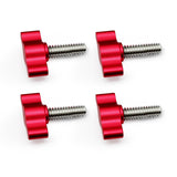 Xadnitu 1/4"-20 x 1 Thread Thumb Screw,Stainless Steel Standard/Coarse Thread with Red Adjustable Tee Wing Aluminum Knob to Remove Replace Hand Clamping Tightening Knob Power Supply, 4 Packs