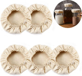 Cloth Covers for Sourdough Starter Jars Or Kombucha Kefir Fermentation Cheese Fabric Lids, Fit Jars Mouth from 3-4 inch, 5 Pack