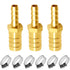 Brass Hose Barb reducer 3/8" to 5/16" ID hose Barb Fitting Hex Splicer Mender Union Air Water Fuel with hose clamps Tubing Adapter (Pack of 3)