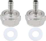 Keg Coupler Barb Connector, 5/16'' Barb x G5/8 Thread Stainless Steel 304 Beer Kegerator Sankey Couplers Hex Nut Beer Line Tailpiece Nipple Fitting with Sealing Gasket Washer(2 Pack)