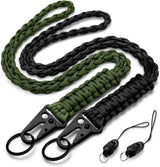 CooBigo 2 Set Heavy Duty Paracord Lanyard Necklace Keychains with HK Clip,550 Parachute Lanyard for Keys, ID Card Badge