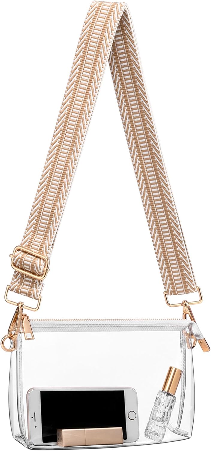 Clear Purse for Women - Stadium Approved Crossbody Bag, Small Stadium Bag for Concerts & Sports Events