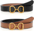 Reversible Leather Belt for Women, Fashion Ladies Belt for Jeans Pants Dress Width:0.9"