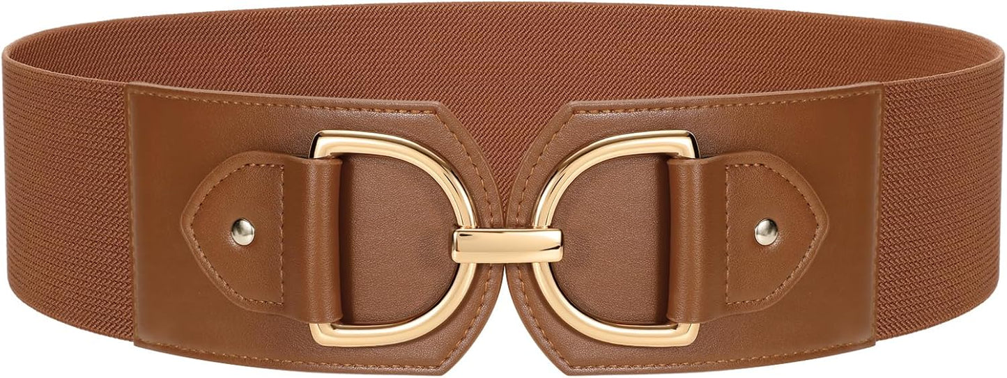 Women Wide Elastic Waist Belt Fashion Stretchy Belt for Dresses