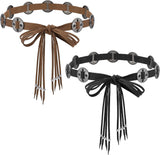 Western Style Belts Women's Tassel Rope Braid Waist Belt Woven Belt for Dress Vest Jeans