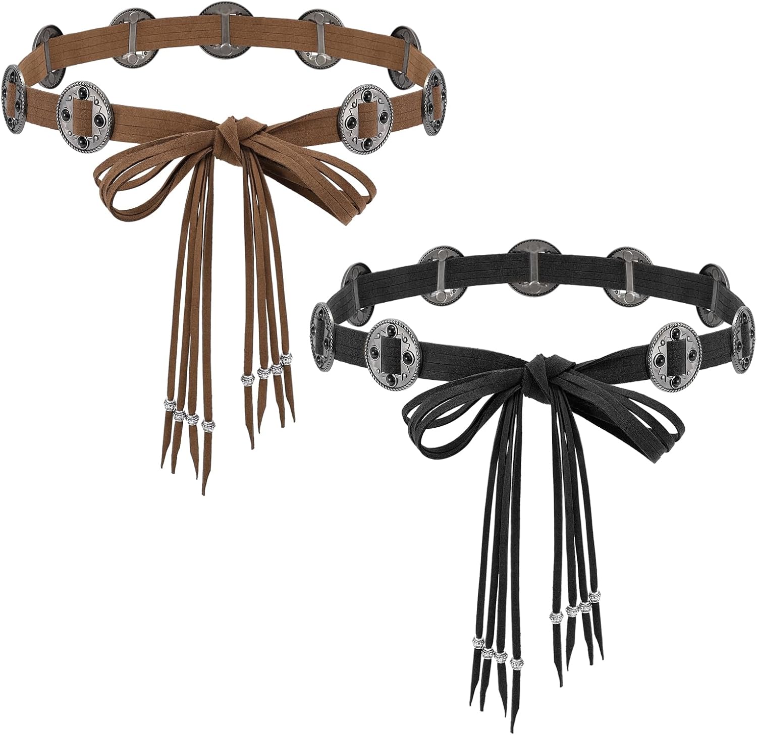 Western Style Belts Women's Tassel Rope Braid Waist Belt Woven Belt for Dress Vest Jeans