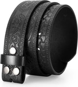 Western Leather Belt for Men without Buckle Cowboy Cowgirl Leather Belt Strap for Jeans