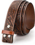 Western Leather Belt Strap for Men without Buckle Cowboy Cowgirl Belt Strap 1.5" Width
