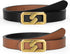Women Reversible Leather Belt for Jeans, Ladies Waist Belt with Gold Buckle 0.9" Width