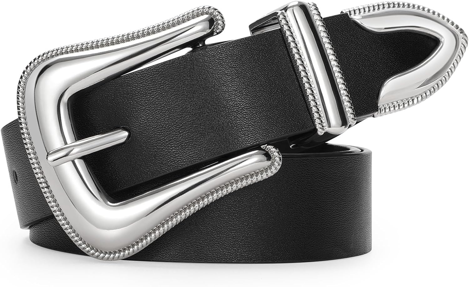 Women Leather Belt Fashion Leather Waist Belt for Pants Jean Ladies Western Leather Belt