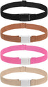 Kids Elastic Adjtable Belts for Girls Easy Buckle Flat Buckle Stretchy Belt for Kids Boys Girls
