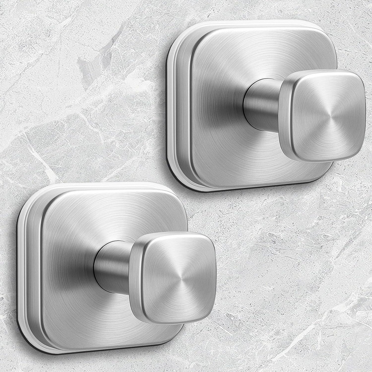 Shower Hooks for Inside Shower,Reable Suction Cup Hooks for Glass Window,Mirror,Removable Towel Hooks for Bathroom,2 Pack(Silver)