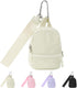 Mini Backpack Keychain Wristlet Wallet Pouch for Women/Men,Small Cute Change Coin Purse With 3 RFID Card Slots,Portable Waterproof Zipper Airpods Cosmetics Wallet for Daily Sport Work(Beige)