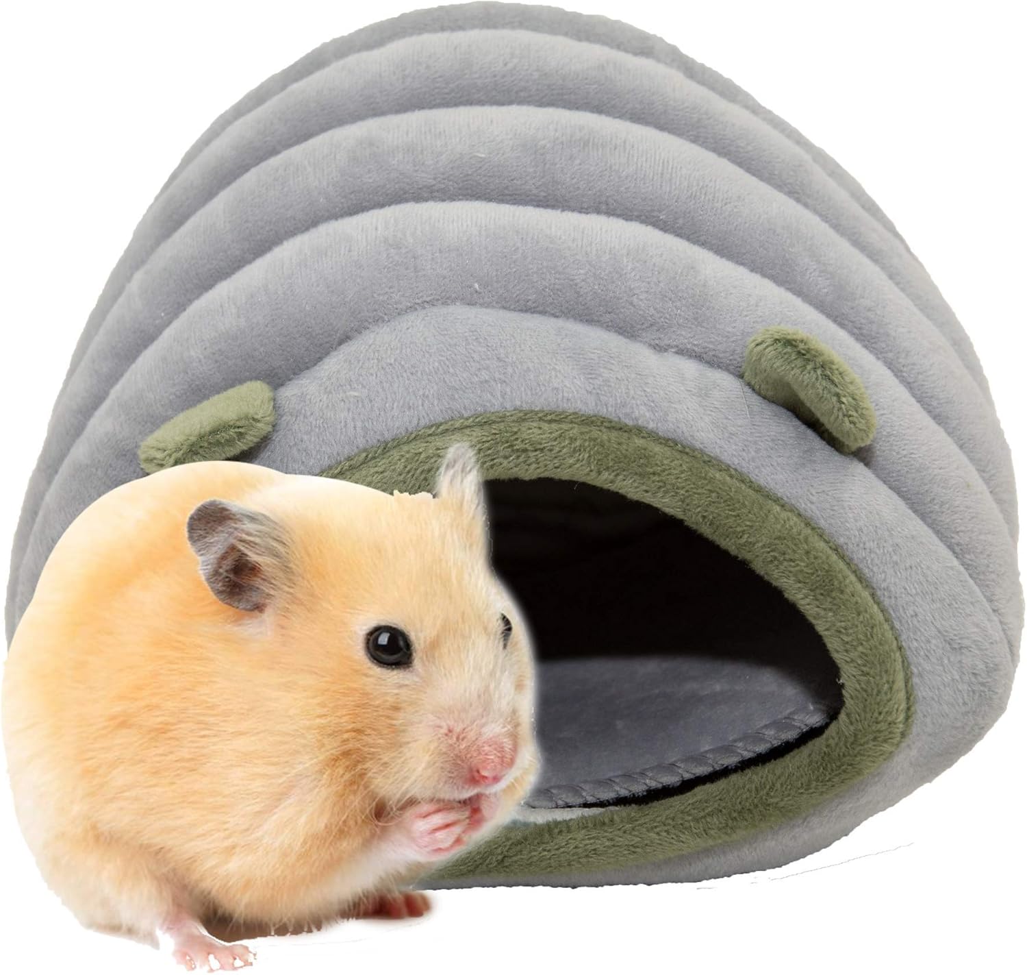 Guinea Pig Hideout Bed Rabbit Hoe Cave Accessories Cozy Hide-Out for Bunny Hedgehog Ferret Chinchilla&Other Small Animals (Grey, Caterpillar)