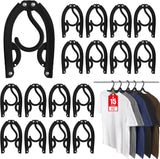15 Pcs Travel Hangers Portable Foldable Travel Hanger Organizer, Plastic Cruise Ship Accessories Essentials Clothes Hanging Rack Folding Hangers for Traveling Camping Flying RV Europe Suitcase, Black