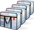 4 Pack Clear Blanket Storage Bags, Plastic Comforter Clothes Storage Bags Underded Moving Bags Closet Organizers and Storage Zippered Sturdy Handle for Bedding, Clothes, Linen, Toys, Quilt, Duvet 40L