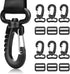 CooBigo 1" Plastic Clip Snap Hook Replacement Buckles Tri-Glide for Webbing Strap Crafting Accessories 6 Set (Hooks & Adjustable Buckle)