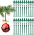 Christmas Ornament Hooks Green Tree Hanger - 20 PCS Reable Silicone Clips, Cable Ties, Cord Organizers for Holiday Decorations Storage, Elastic Stretchable