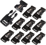 CooBigo 10Pack 3/4" (19mm) Fire Starter Survival Whistle Buckle Flint Scraper for Paracord Bracelet Key Lanyard Ourdoor Hiking Camping Backpack Bag Pets Collar DIY Travel Kits