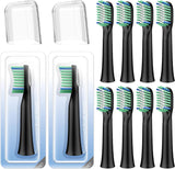 10 Pack Toothbrh Replacement Heads Compatible with Rtauys M5 Sonic Electric Toothbrh(Black, 10 Count(Pack of 1))