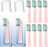 10 Pack Toothbrh Replacement Heads Compatible with Rtauys M5 Sonic Electric Toothbrh (Pink, 10 Count(Pack of 1))