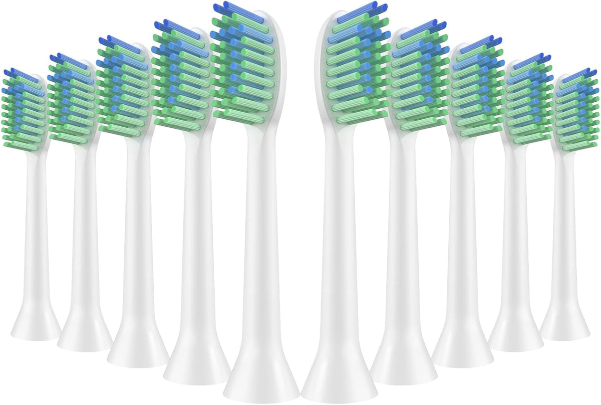 10 Pack Toothbrh Replacement Heads Compatible with 7am2m AM101/AM105 Sonic Electric Toothbrh, 10 Count (Soft-White)